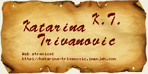 Katarina Trivanović vizit kartica